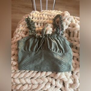 Cute Light Green Crop Top